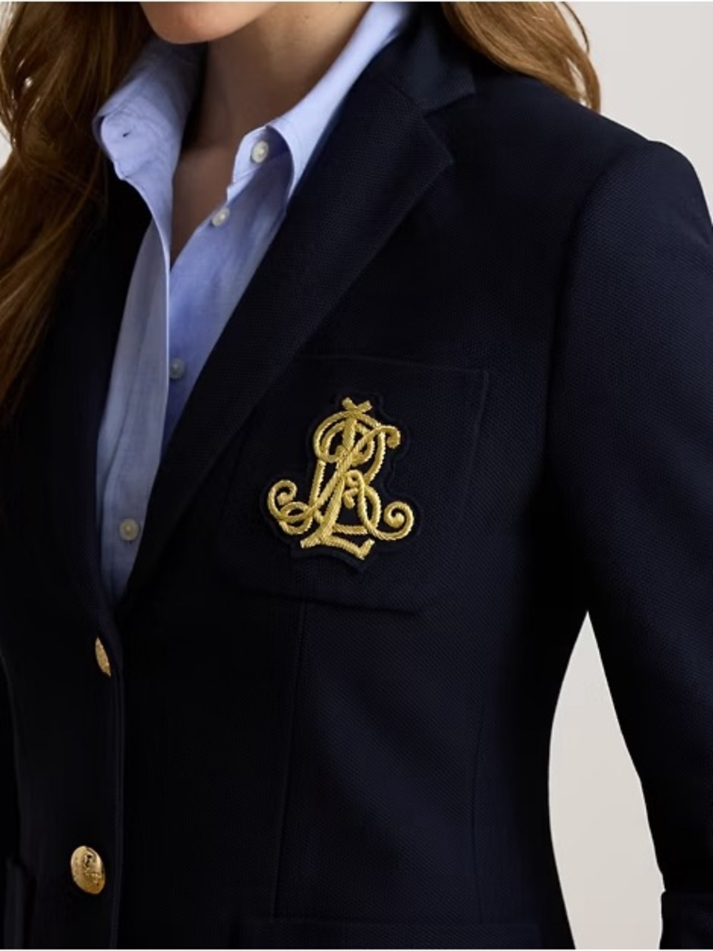 Lauren Ralph Lauren Bullion Jacquard Blazer Lauren Navy - Picture 4 of 7